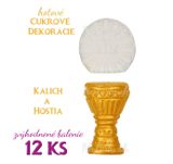 Hotové 3D cukrové dekorácie - Kalich a hostia VO bal.12ks