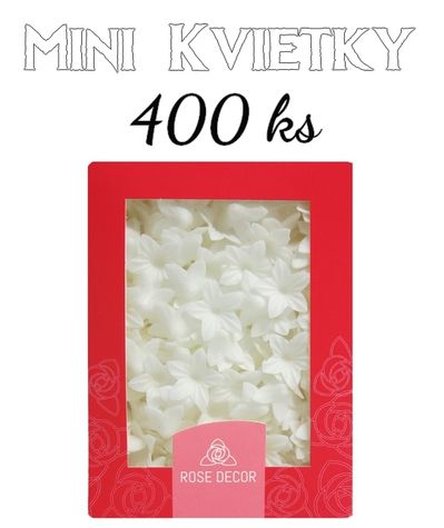 Mini kvietky - biele 400 ks