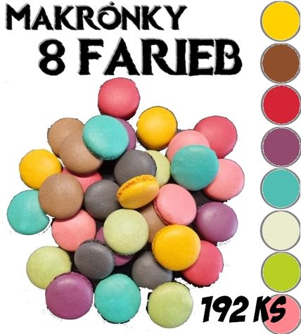 Hotové makronky Multi Colour - 8 farieb - 192 ks