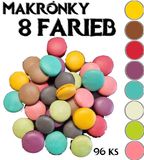 Hotové makronky Multi Colour - 8 farieb - 96 ks