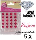 Jedlé diamanty - rúžové - Zvýhodnené bal. 5 x 20 ks