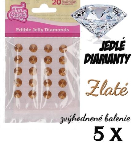 Jedlé diamanty - Zlaté - Zvýhodnené balenie 5 x 20ks