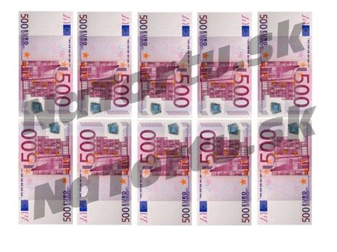 500 EUR bankovky (napr. na tortu s peniazmi)