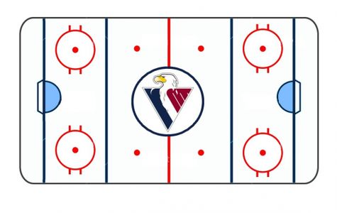 ľadová plocha s logom nejakého hokejového klubu