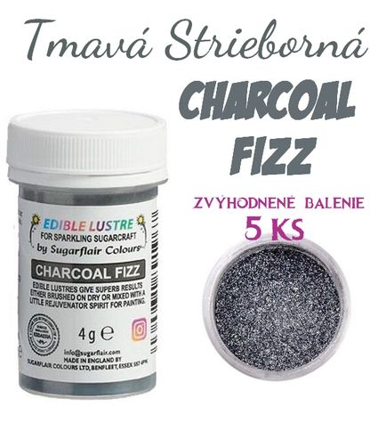 Lustre Charcoal Fizz (tmavá strieborná/ Antique Silver) - zvýhodnené balenie 5 ks