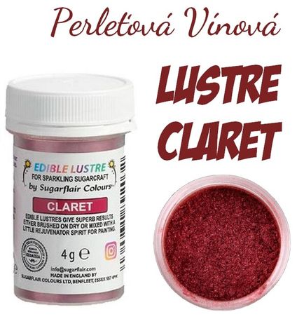 Lustre Claret - Tmavá červená perleťová prachová farba (4g)