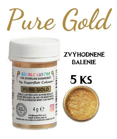 Lustre Pure Gold (bez E171) - Zvýh. balenie 5 ks
