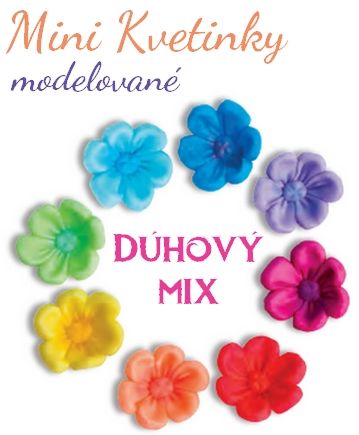 Mini Kvetinky -modelované - Dúhový mix (150 ks)