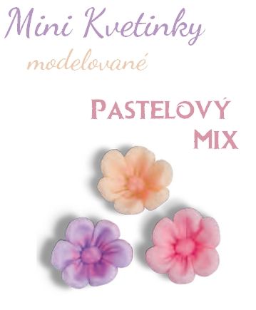 Mini Kvetinky -modelované - Pastlový mix A (150 ks)