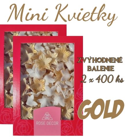 Mini kvietky - Zlatý mix - VO BAL 2 sady (2x400ks)