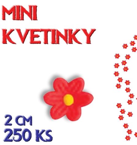 Cukrové kvety - Mini kvietky Červené (2cm)
