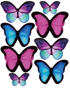 Motýle modrofialové mix - vyrezávané z jedlého papiera