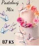 Motýle - Pastelový Mix - 87 ks