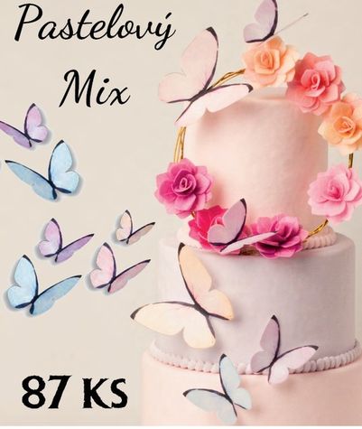 Motýle - Pastelový Mix - 87 ks