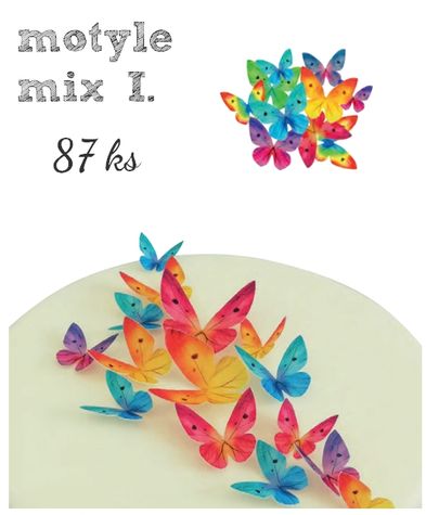 Motýle - veľký farebný mix - výhodné balenie 2 x 87 ks