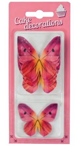 Motýle z jedlého papiera - Rúžový mix - Mini balenie