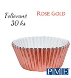 Muffiny - foliované Rose Gold - 30 ks