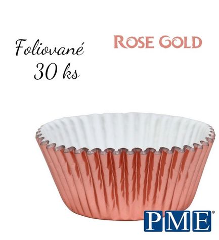Muffiny - foliované Rose Gold - 30 ks