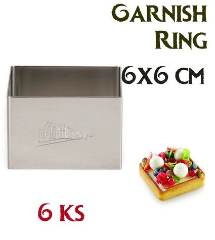 Nerezové štvorce - Garnish Ring - 6 x 6 cm (6ks)