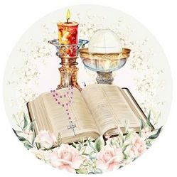 okrúhla oplátka na 1.sväté prijímanie - biblia a sviečka