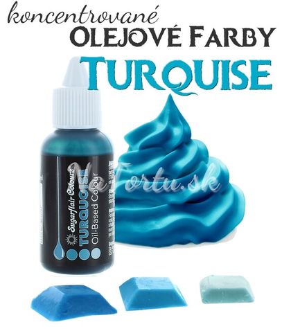 Olejová farba Sugarflair - Turquoise (30 ml)