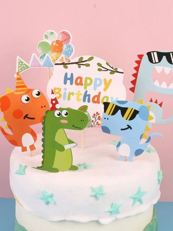 ozdobny na tortu Happy Birthday - Párty dinosaury