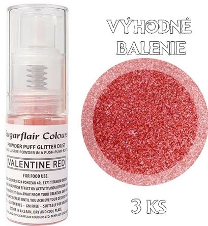 prachová farba v rozprašovači - Valentine Red - VO BAL. 3ks