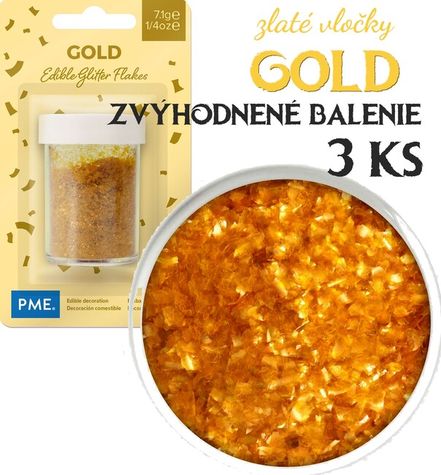 PME glitter Flakes Gold - Zvýh. balenie 3 ks