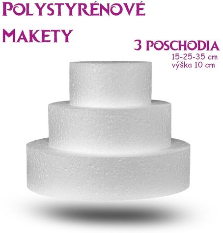 polystyrenova torta - kruh 3 poschodia - (10 cm)