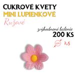 Cukrové mini kvety Ružové (25mm) - zvýh.bal. 2 sady