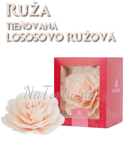 Hotová Ruža maxi 12,5 cm - tieňovaná Lososová