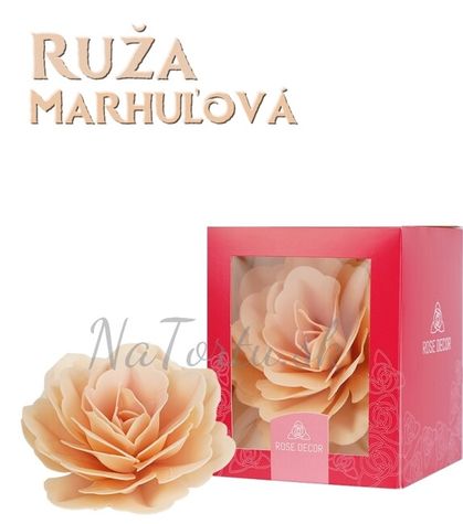 Ruža z jedlého papiera - maxi 12,5 cm - marhuľová