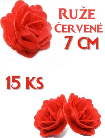 Ruže veľké (7cm) - Červené - 15 ks