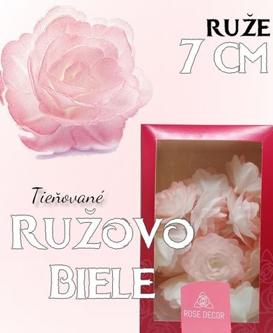 Ruže - hotové jedlé kvety - jemne ružové - veľké - 15 ks