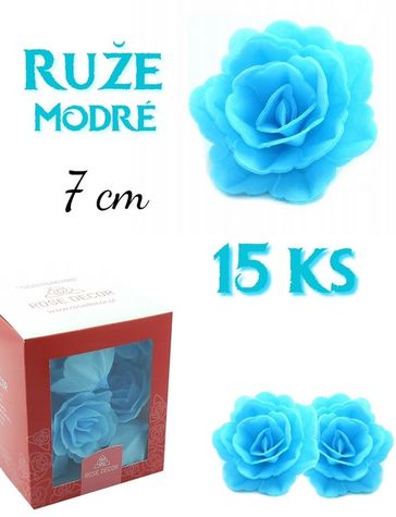 Ruže - hotové kvety - Modré veľké - 30 ks (2x15ks)