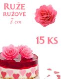 Ruže - hotové kvety - Ružové - veľké - 30 ks (2x15ks)