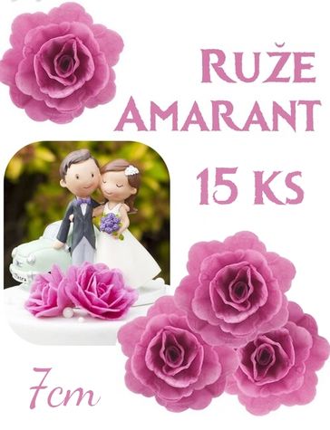 Ruže veľké (7 cm) - fialové Amarant - 15 ks