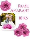 Ruže z jedlého papiera - Fialová Amarant - 18 ks