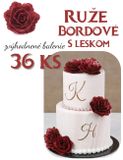 Ruže z jedlého papiera - Bordová s Leskom - VO BAL 2 sady