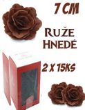 Ruže z jedlého papiera Hnedé (7cm) - výhodné bal. 2 x 15KSks