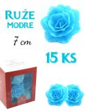 Ruže z jedlého papiera - Modré veľké - 15 ks