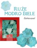 Ruže z jedlého papiera - Modro-Biele - tieňované - 18 ks