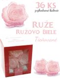 Ruže z jedlého papiera - Ružovo/Biele tieňované - VO BAL. 2 sady