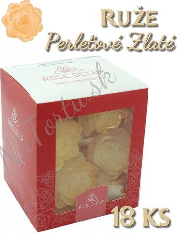 Ruže z jedlého papiera - Zlaté s perleťovým leskom (18ks)