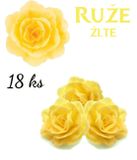 Ruže z jedlého papiera - žlté - 18 ks