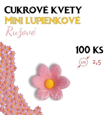 Cukrové kvety - Mini lupienkové - Ružové (25mm)