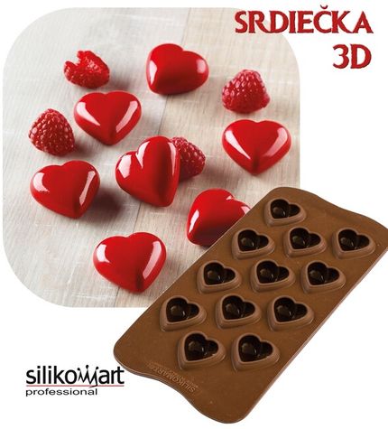 Silikomart - 3D srdiečka My Love
