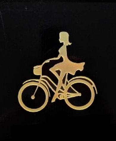 Silueta dáma na bicykli