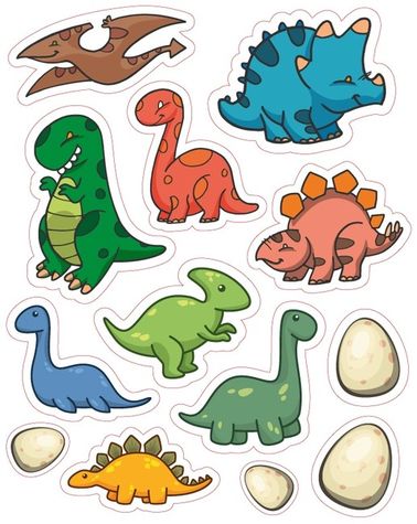 Dinosaury mix - vyrezávané z jedlého papiera