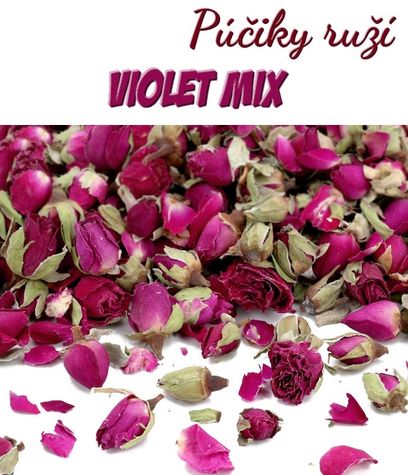 Sušené Jedlé kvety -Púčiky ruží - Violet mix